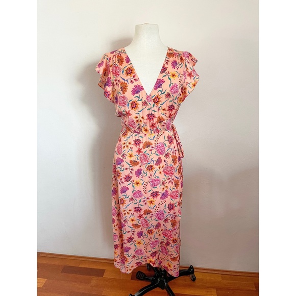 Sportsgirl Floral Wrap Dress Size 10 - Picture 2 of 8